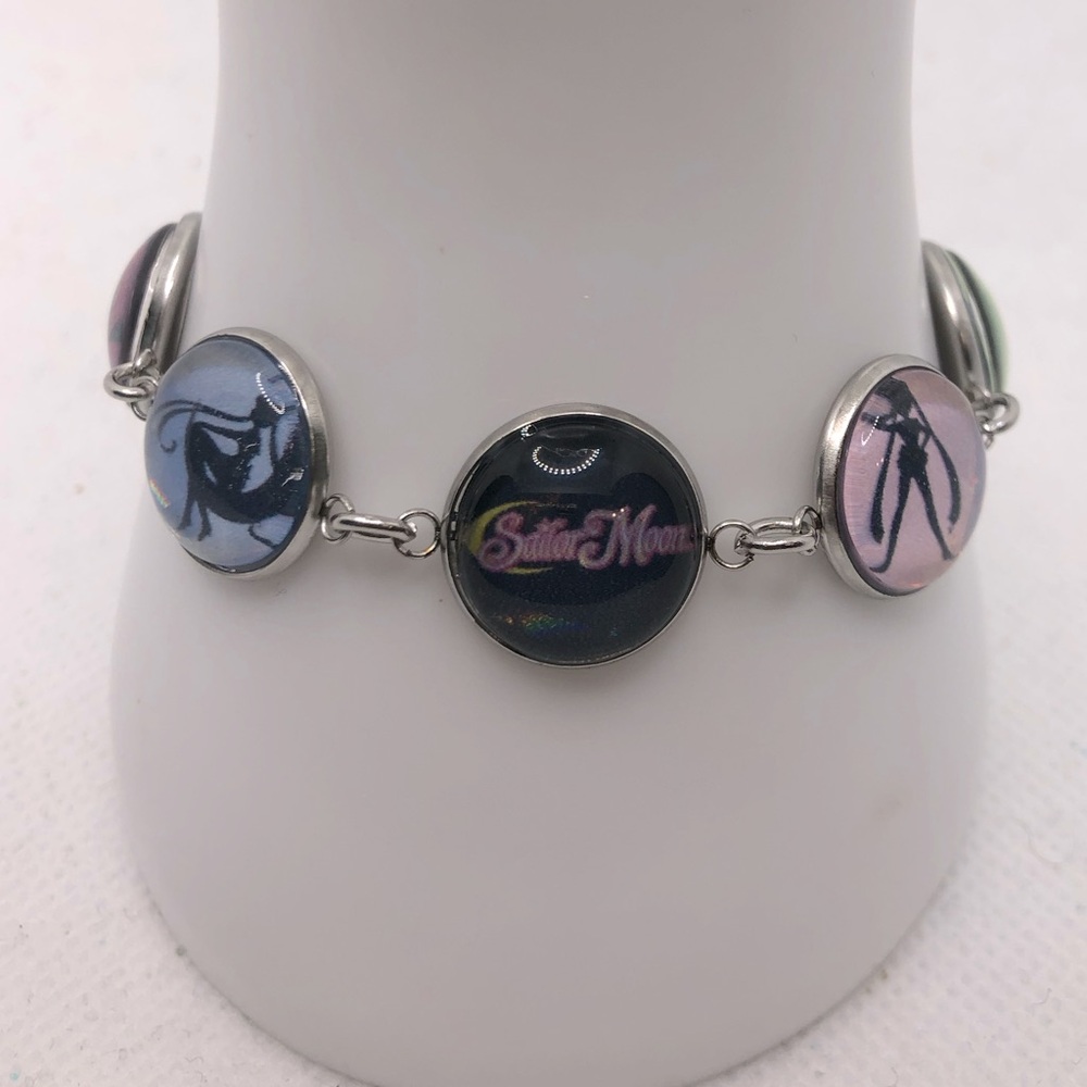 Hand crafted Holographic SAILOR MOON steel bracelet